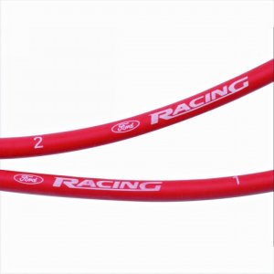Ford Mustang Spark Plug Wire Set - Ford Racing - 9mm, Spiral-Wound, 45 Deg. Long Boot, Stainless Steel Terminals - Red - `96-`04